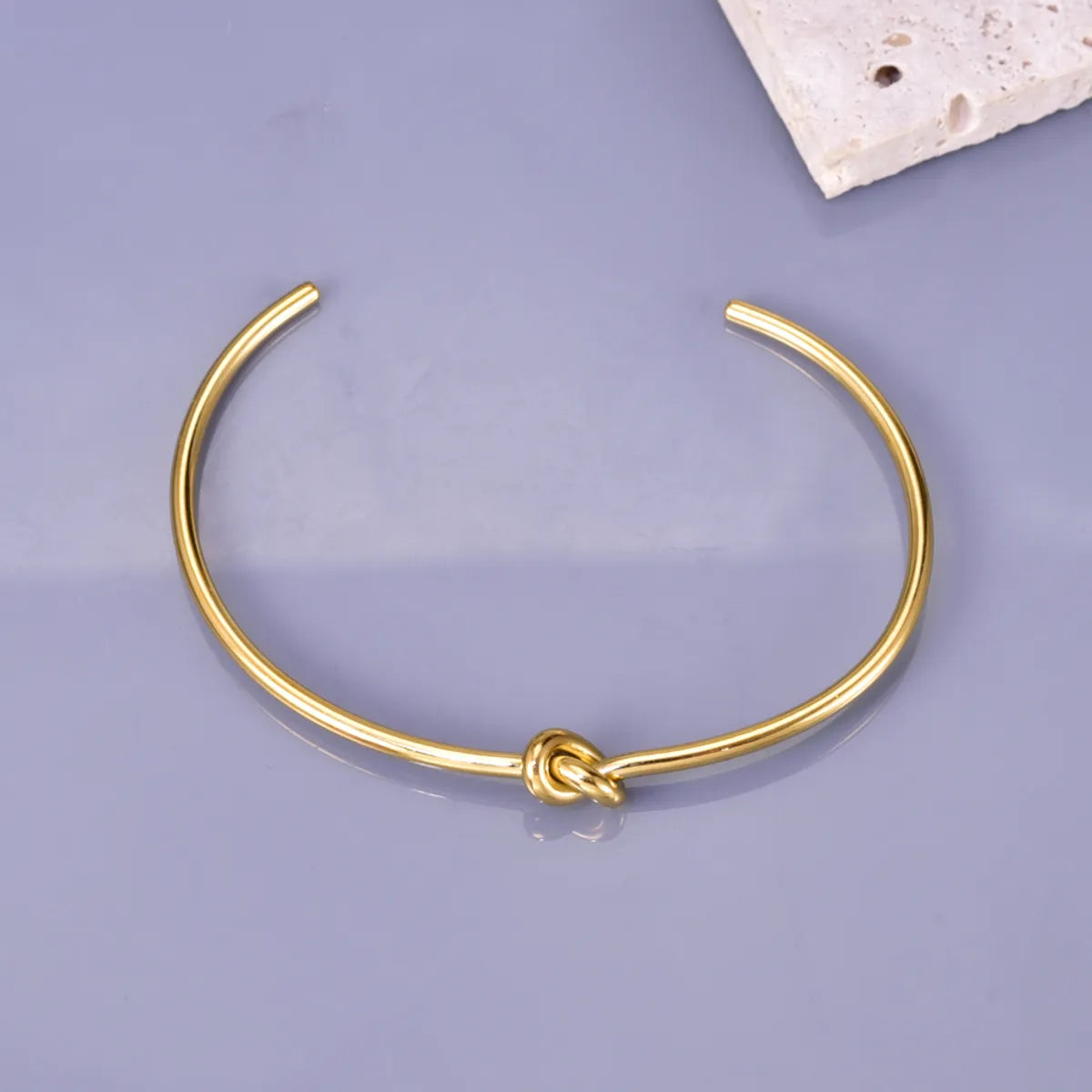 Vintage Style Round Titanium Steel Plating Gold Plated Bangle