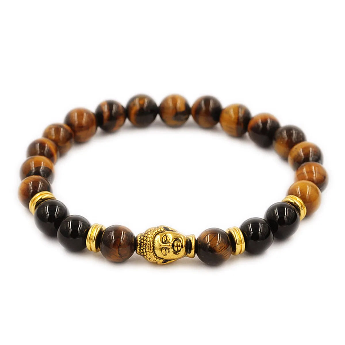 Vintage Style Simple Style Classic Style Buddha Solid Color Stainless Steel Wholesale Bracelets