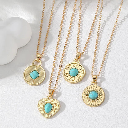 Vintage Style Simple Style Classic Style Color Block Alloy Women's Pendant Necklace