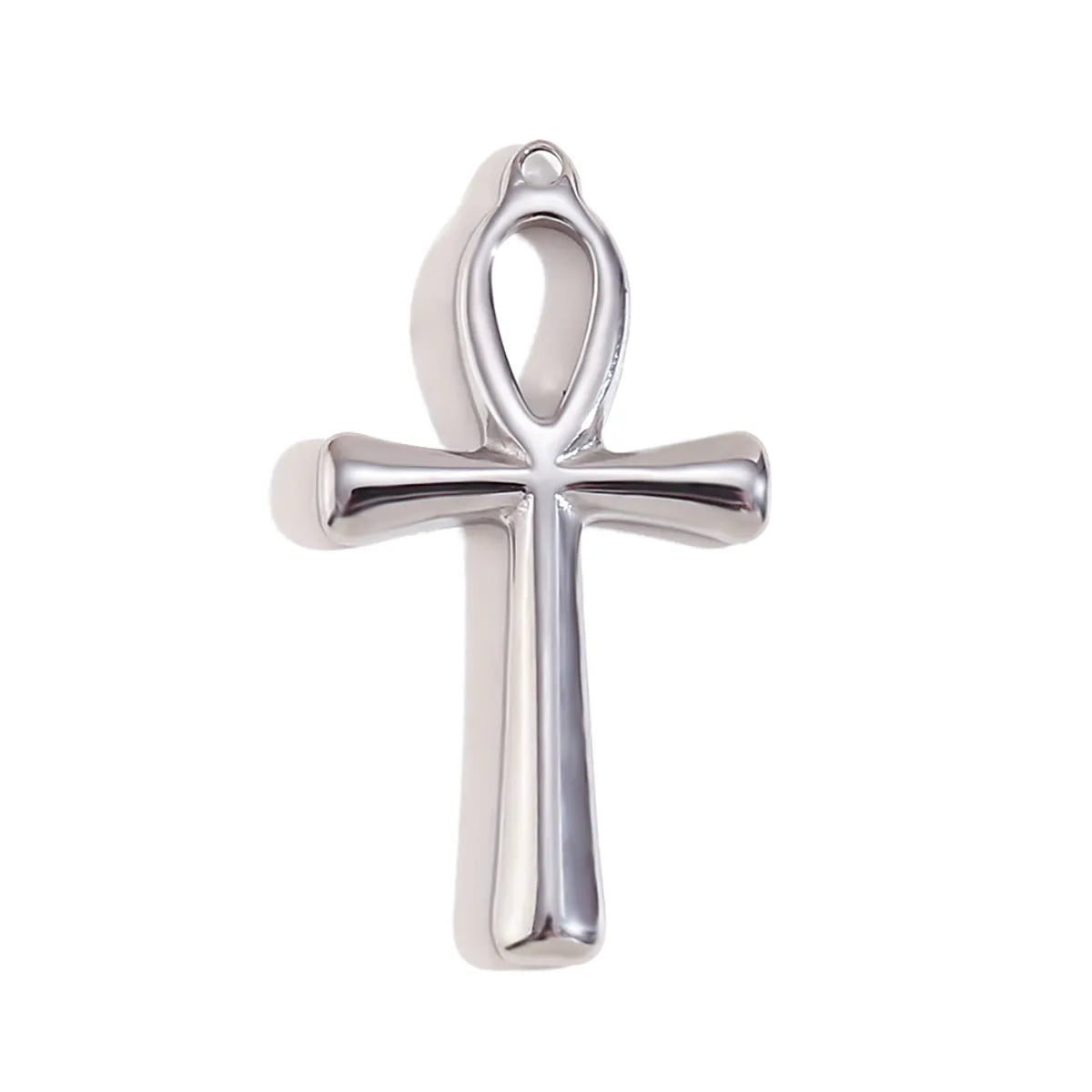 1 Piece 304 Stainless Steel 18K Gold Plated Cross Heart Shape Sandblasted Polished Pendant