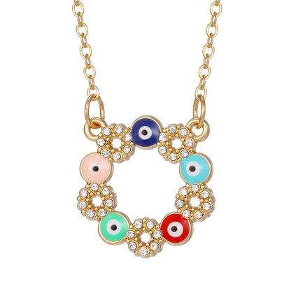 Vintage Style Simple Style Classic Style Devil's Eye Zircon Alloy Wholesale Pendant Necklace