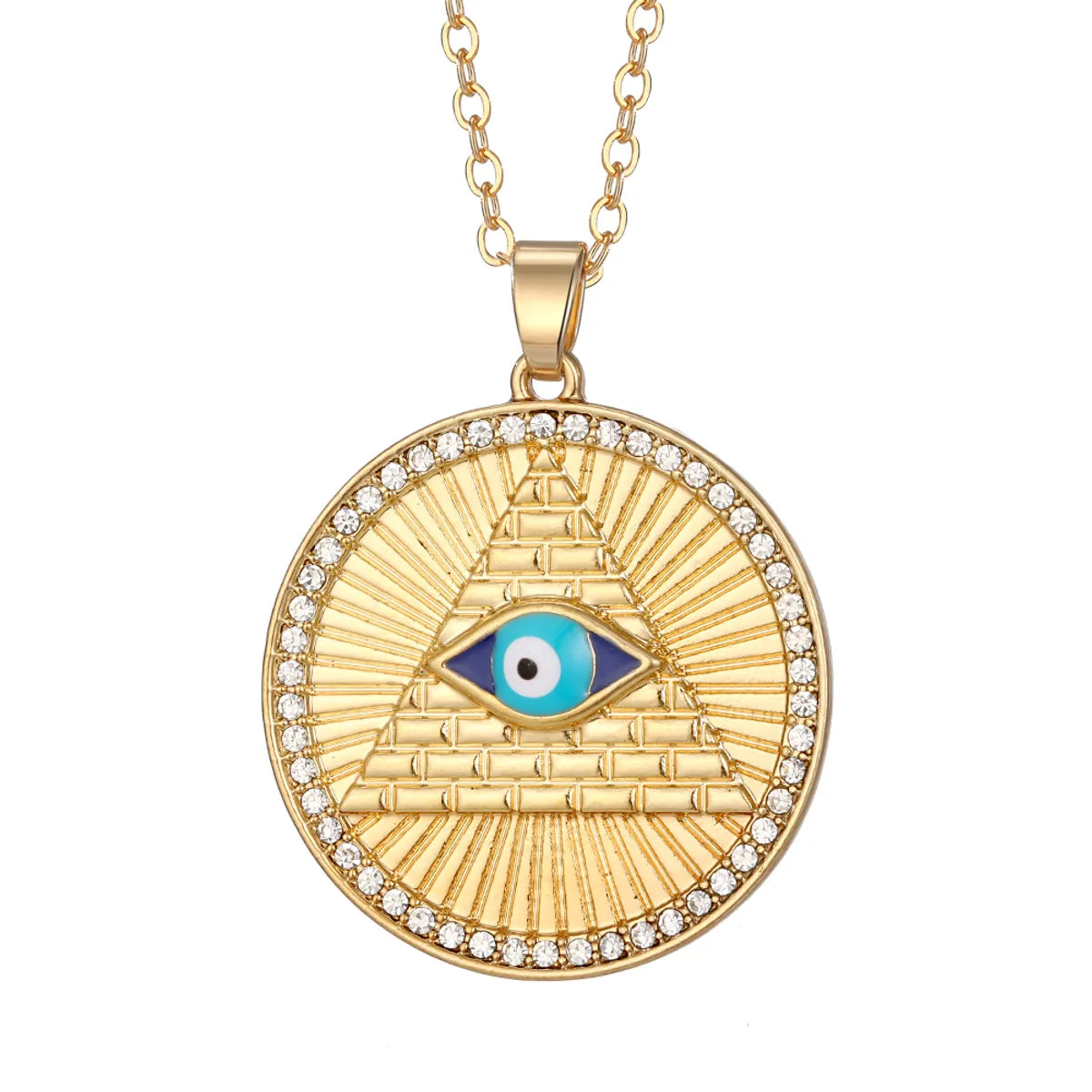 Vintage Style Simple Style Classic Style Devil's Eye Zircon Alloy Wholesale Pendant Necklace