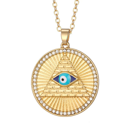 Vintage Style Simple Style Classic Style Devil's Eye Zircon Alloy Wholesale Pendant Necklace