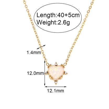 Wholesale Jewelry Vintage Style Simple Style Classic Style Heart Shape 304 Stainless Steel Artificial Gemstones 18K Gold Plated Inlay Bracelets Earrings Necklace