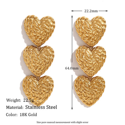 Vintage Style Simple Style Classic Style Heart Shape Stainless Steel Plating 18k Gold Plated Bracelets Earrings