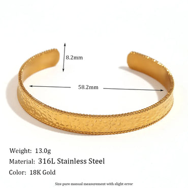 Vintage Style Simple Style Classic Style Solid Color Stainless Steel Plating 18k Gold Plated Bangle