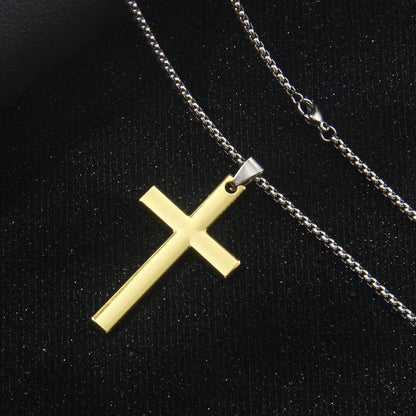 Vintage Style Simple Style Commute Cross 201 Stainless Steel Zinc Alloy Gold Plated Unisex Pendant Necklace