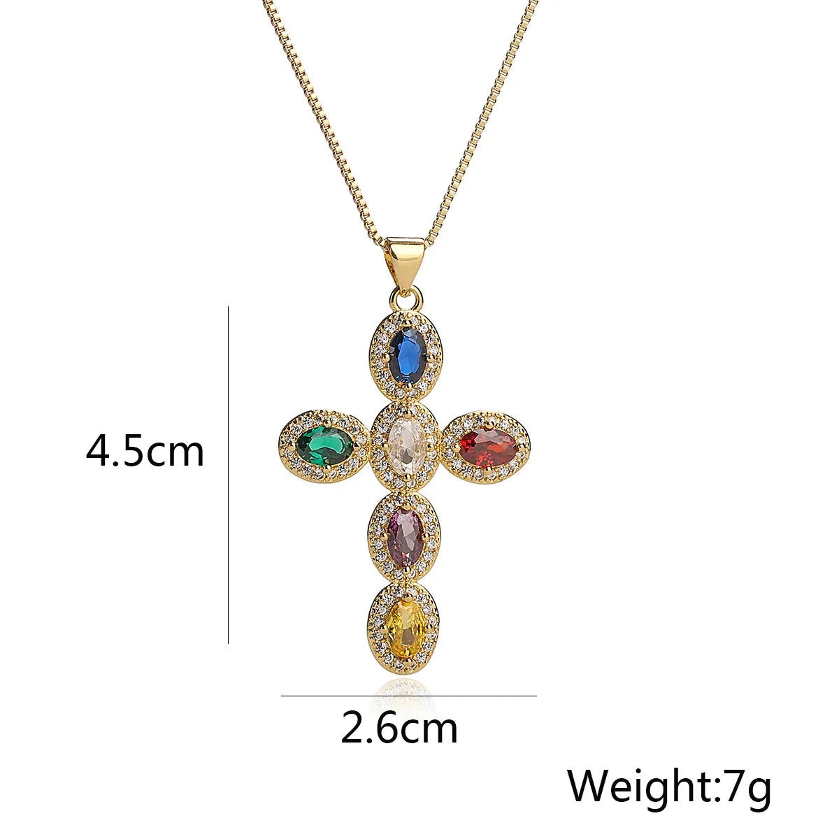 Vintage Style Simple Style Cross Copper 18k Gold Plated Zircon Pendant Necklace In Bulk