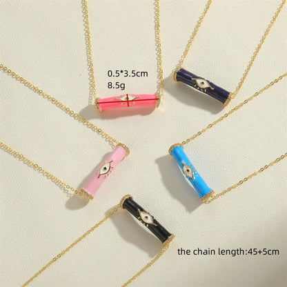 Vintage Style Simple Style Eye Copper Plating Inlay Zircon 14k Gold Plated Pendant Necklace