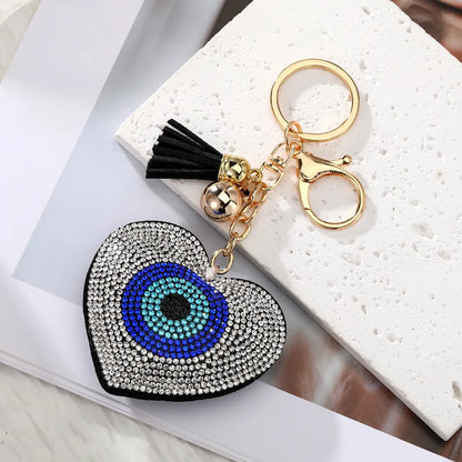 Vintage Style Simple Style Eye Pu Leather Keychain