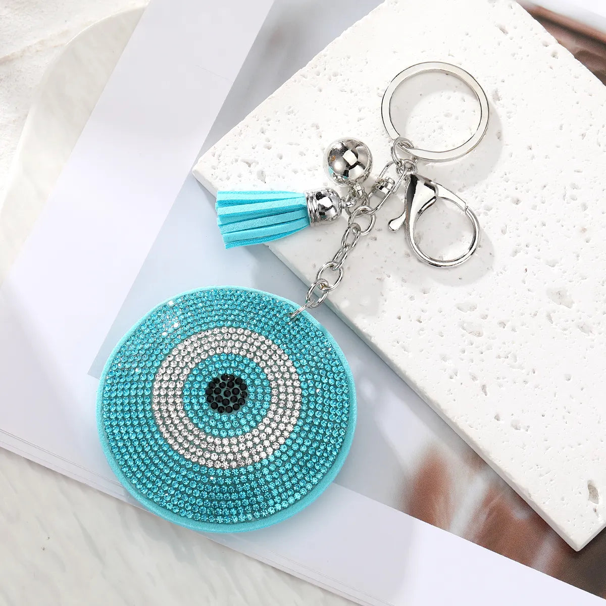 Vintage Style Simple Style Eye Pu Leather Keychain