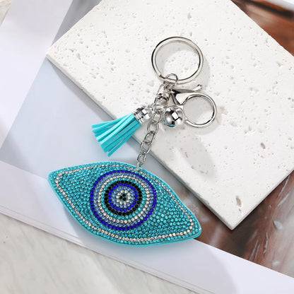 Vintage Style Simple Style Eye Pu Leather Keychain