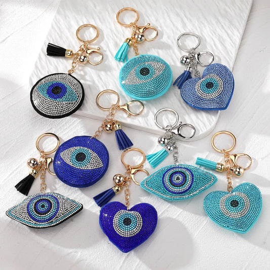 Vintage Style Simple Style Eye Pu Leather Keychain