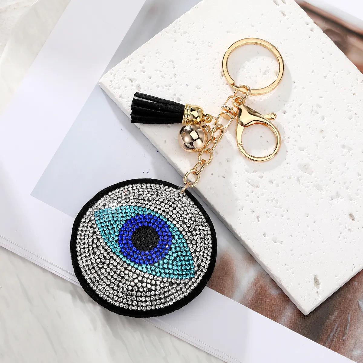 Vintage Style Simple Style Eye Pu Leather Keychain