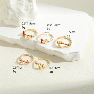 Vintage Style Simple Style Flower Copper Plating 14k Gold Plated Open Rings