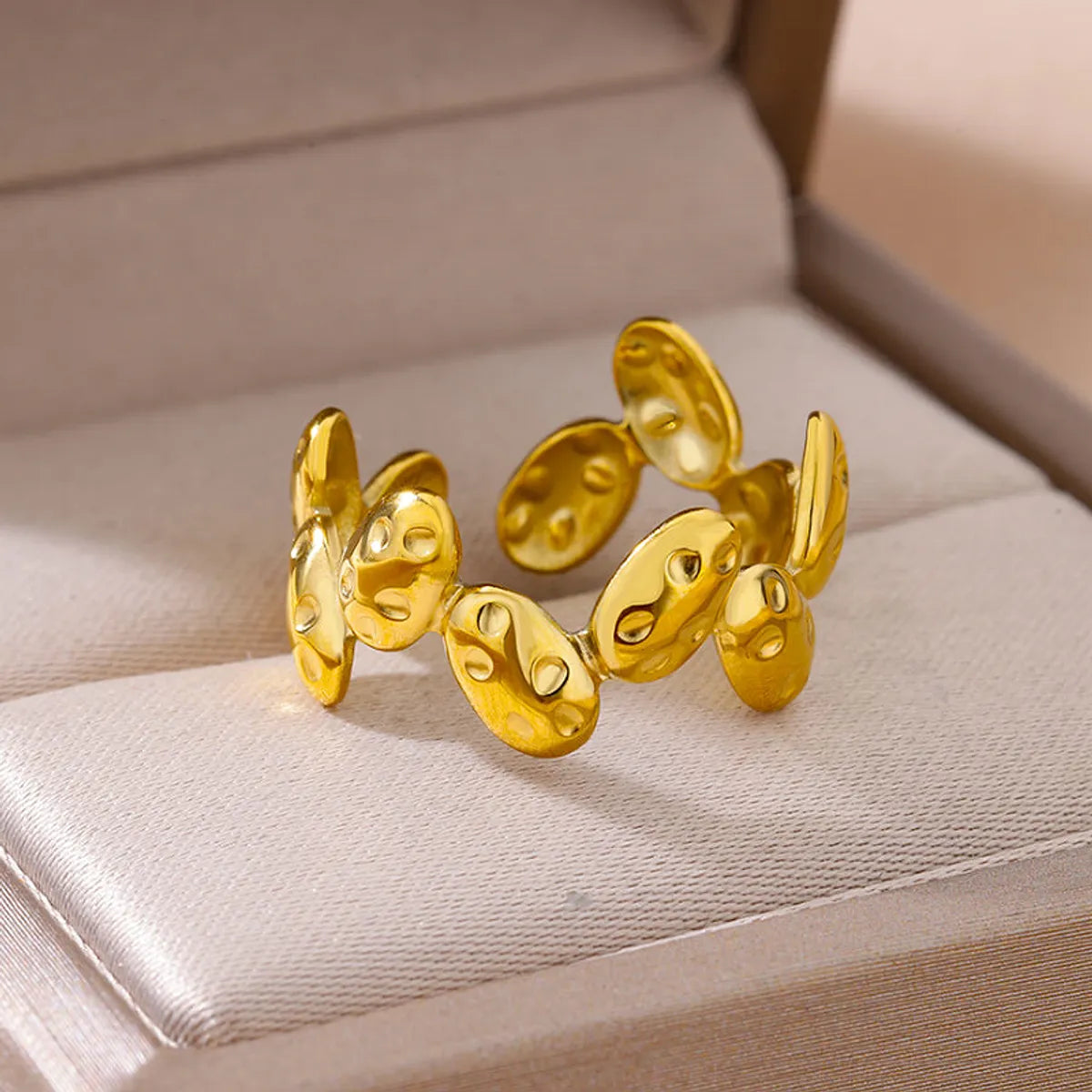 Wholesale Jewelry Vintage Style Simple Style Flower 304 Stainless Steel Plating Rings