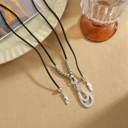 Vintage Style Simple Style Geometric Round CCB Alloy Rope Plating Women's Pendant Necklace