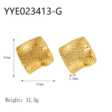 Vintage Style Simple Style Geometric Solid Color Stainless Steel Plating 18k Gold Plated Earrings Necklace