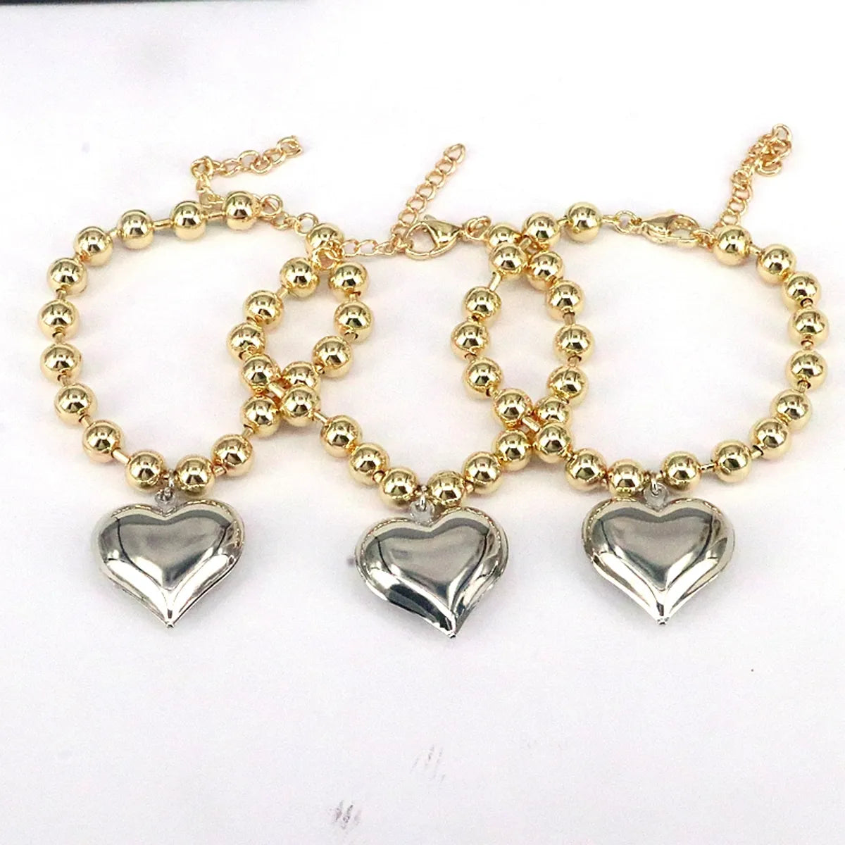 Vintage Style Simple Style Heart Shape Copper Plating 18k Gold Plated Bracelets