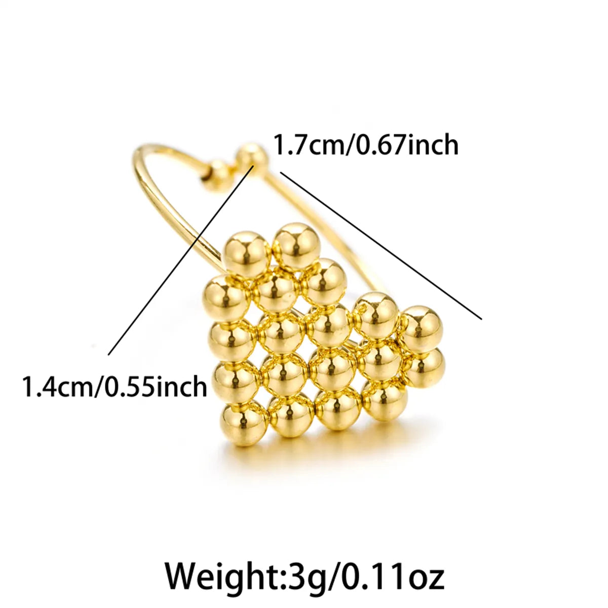 Vintage Style Simple Style Heart Shape Stainless Steel Plating 18k Gold Plated Open Rings