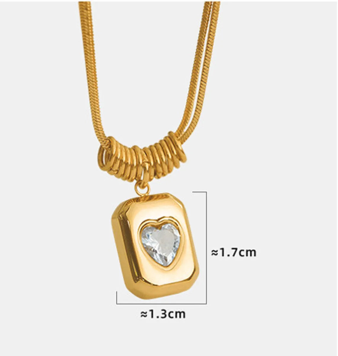 Vintage Style Simple Style Heart Shape Titanium Steel 18k Gold Plated Pendant Necklace