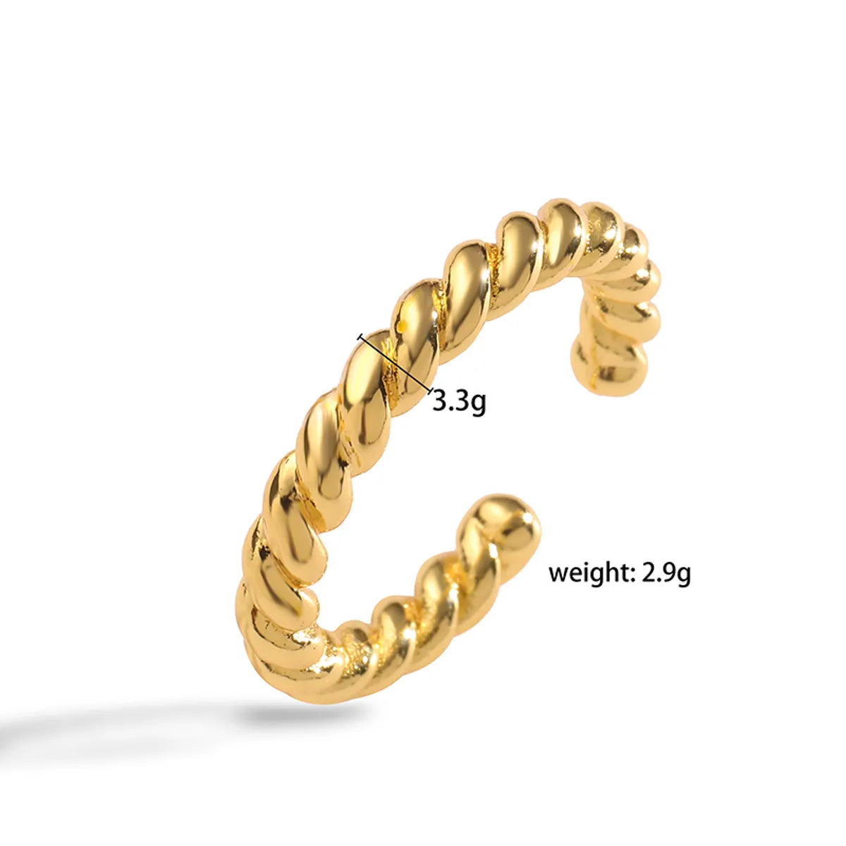 Vintage Style Simple Style Heart Shape Twist Copper 18k Gold Plated Zircon Rings In Bulk