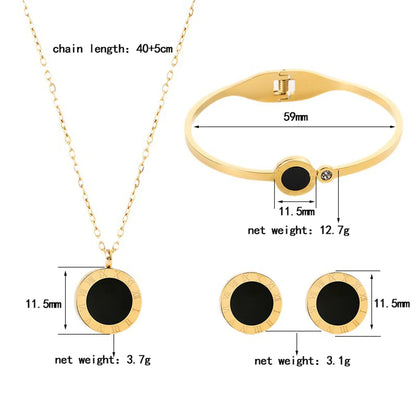 Wholesale Jewelry Vintage Style Simple Style Roman Numeral 304 Stainless Steel Acrylic Rhinestones 18K Gold Plated Plating Inlay Bracelets Earrings Necklace