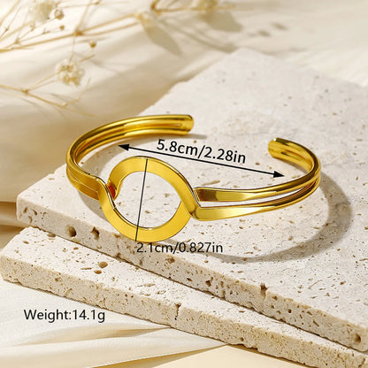 Vintage Style Simple Style Solid Color Copper Criss Cross Plating 18k Gold Plated Bangle