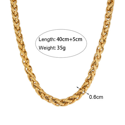 Wholesale Vintage Style Simple Style Solid Color Stainless Steel Plating 18k Gold Plated Bracelets Necklace