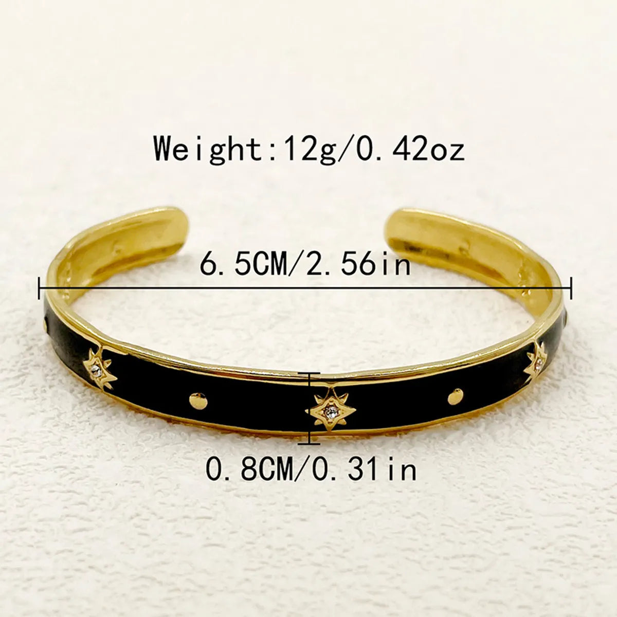 Vintage Style Simple Style Streetwear Star 304 Stainless Steel 14K Gold Plated Zircon Bangle In Bulk