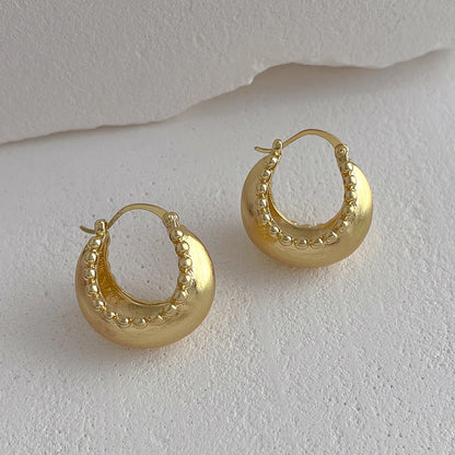 Vintage Style Simple Style U Shape Alloy Women's Hoop Earrings