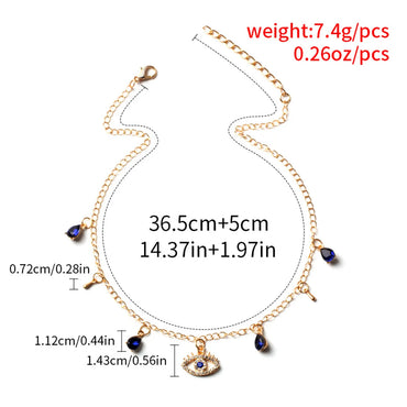 Vintage Style Simple Style Water Droplets Eye Zinc Alloy Inlay Rhinestones Women's Choker