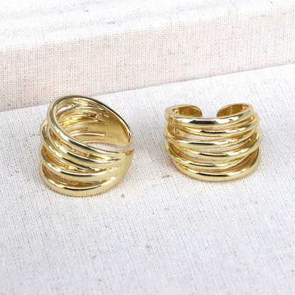 Vintage Style Simple Style Water Droplets Heart Shape Copper Gold Plated Open Rings In Bulk