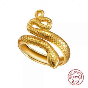 Vintage Style Snake Sterling Silver Open Rings