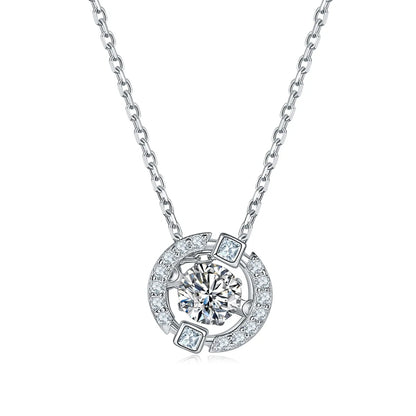 Vintage Style Snowflake Sterling Silver Gra Plating Inlay Moissanite Rhodium Plated Pendant Necklace