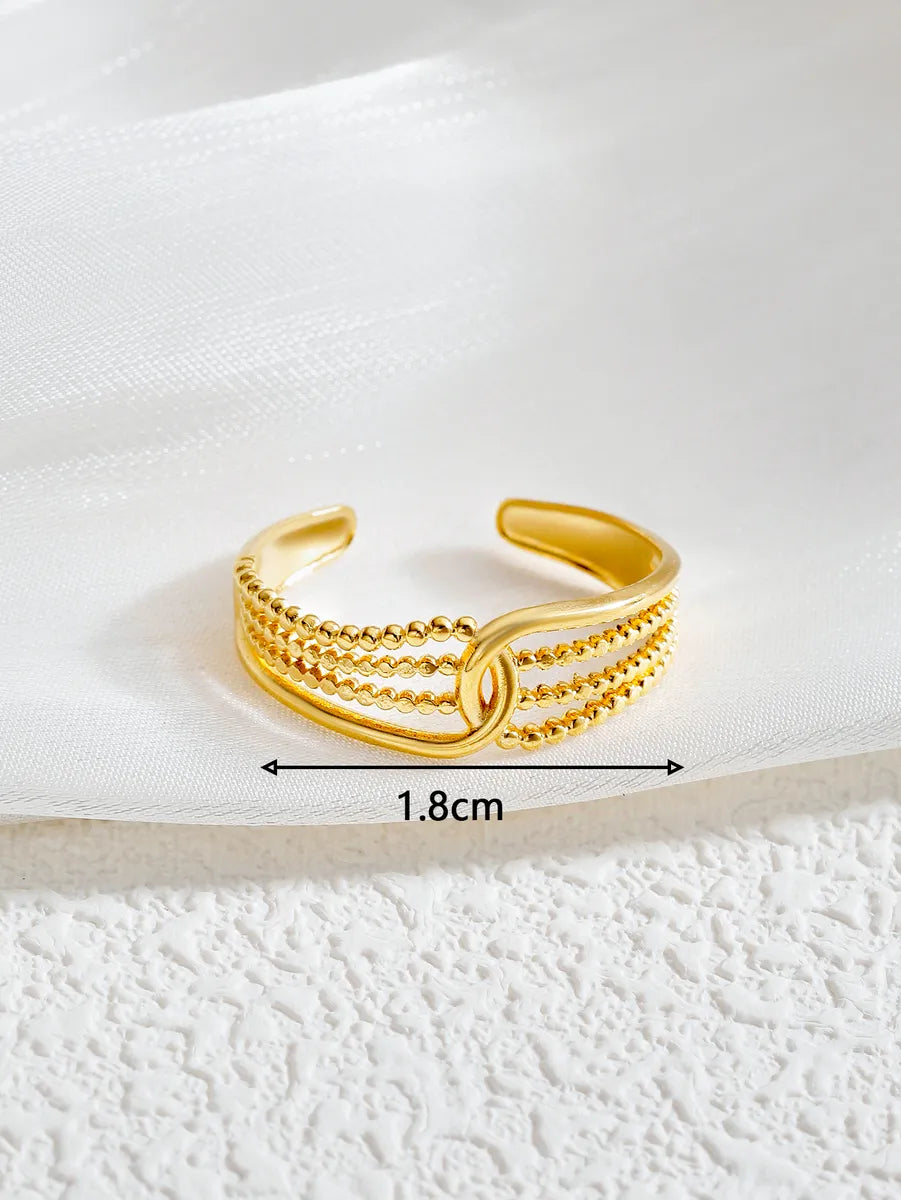 Vintage Style Solid Color Stainless Steel Plating 18k Gold Plated Open Rings