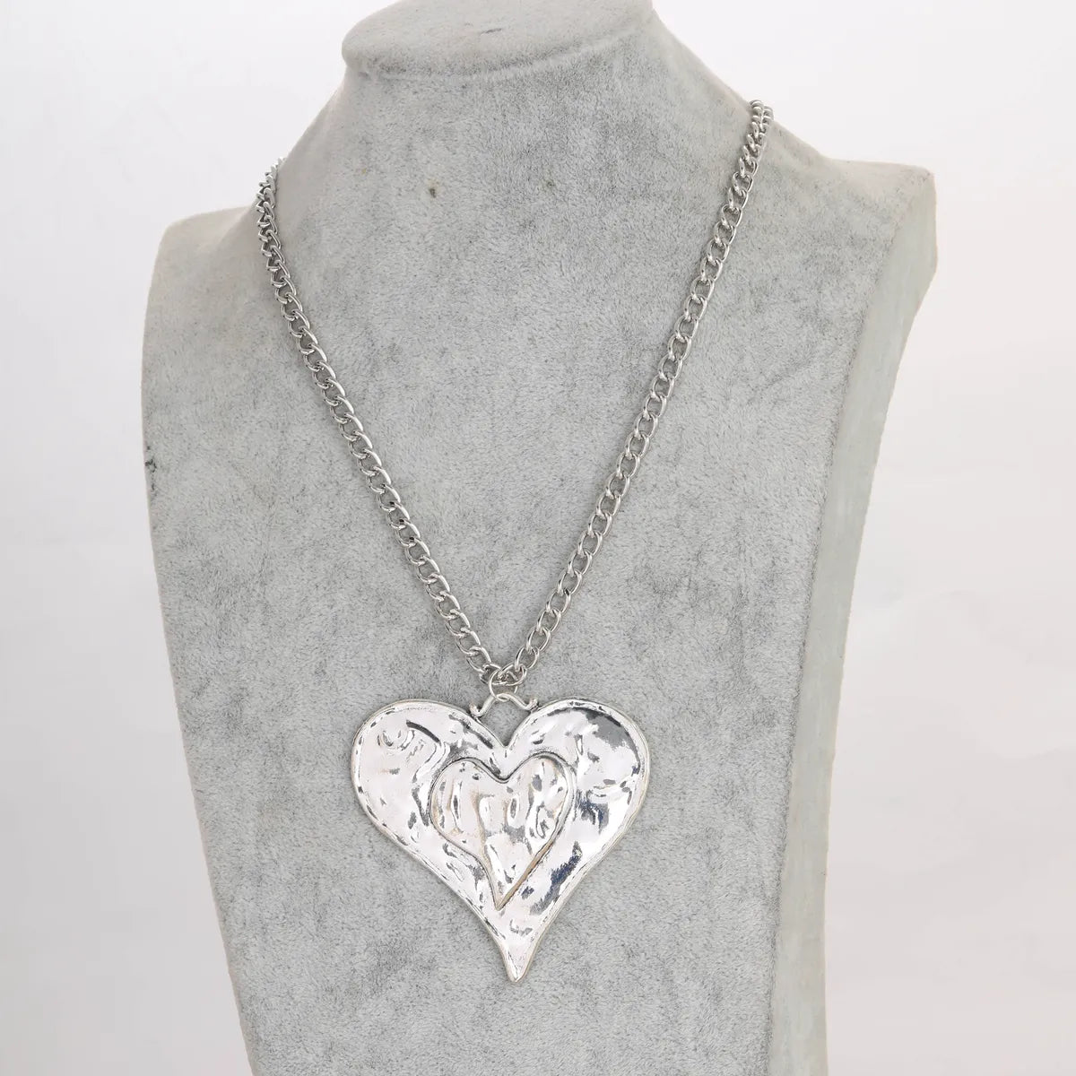 Vintage Style Square Heart Shape Flower Alloy Unisex Necklace