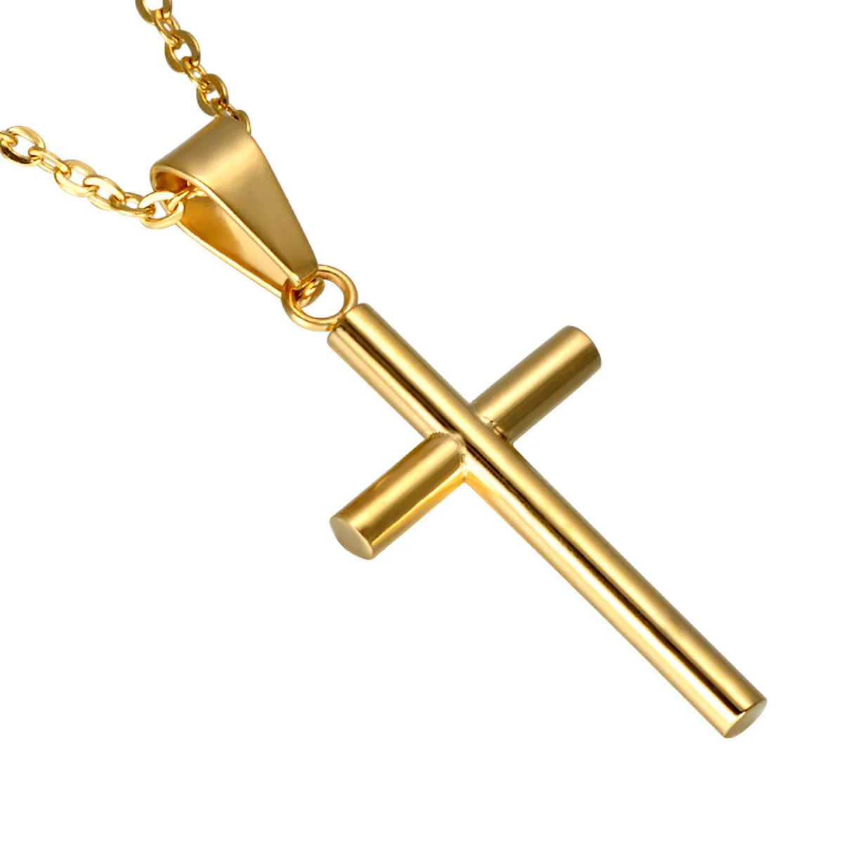 Vintage Style Streetwear Cross Stainless Steel Pendant Necklace