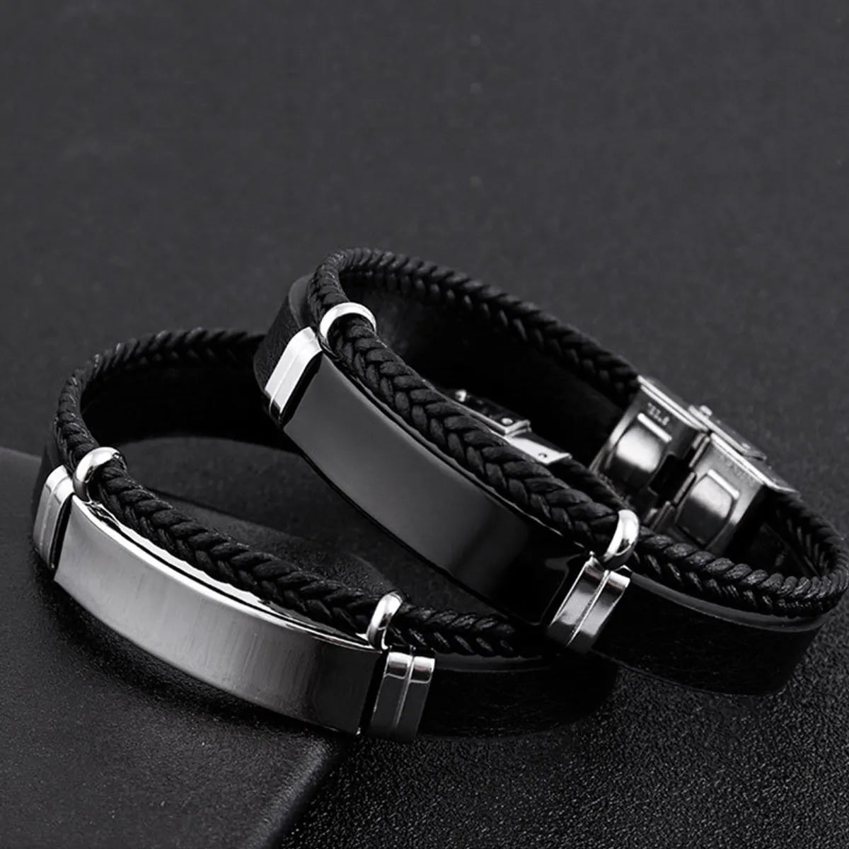 Vintage Style Streetwear Solid Color Titanium Steel Plating Men'S Bangle