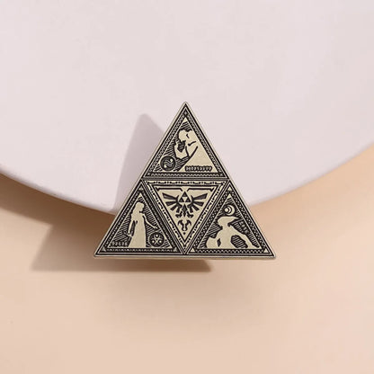 Vintage Style Triangle Alloy Plating Unisex Brooches