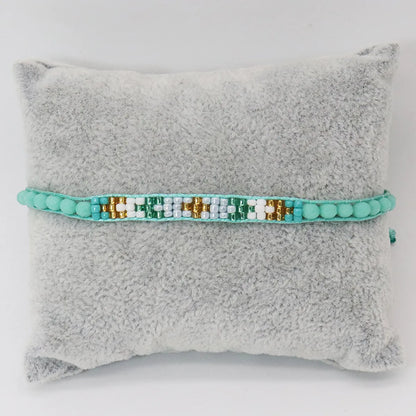 Vintage Style Vacation Simple Style Geometric Beaded Artificial Crystal Glass Wholesale Bracelets