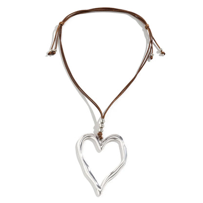 Vintage Style Vacation Simple Style Heart Shape Alloy Women'S Necklace