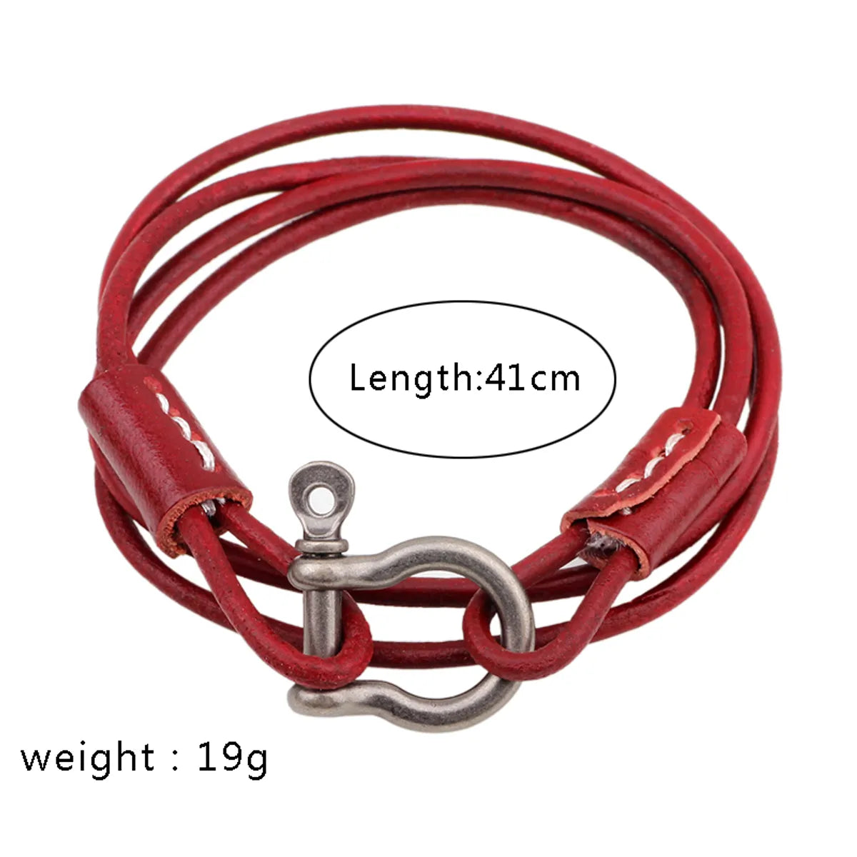 Vintage Style Vacation Solid Color Alloy Leather Woven Belt Men's Wristband