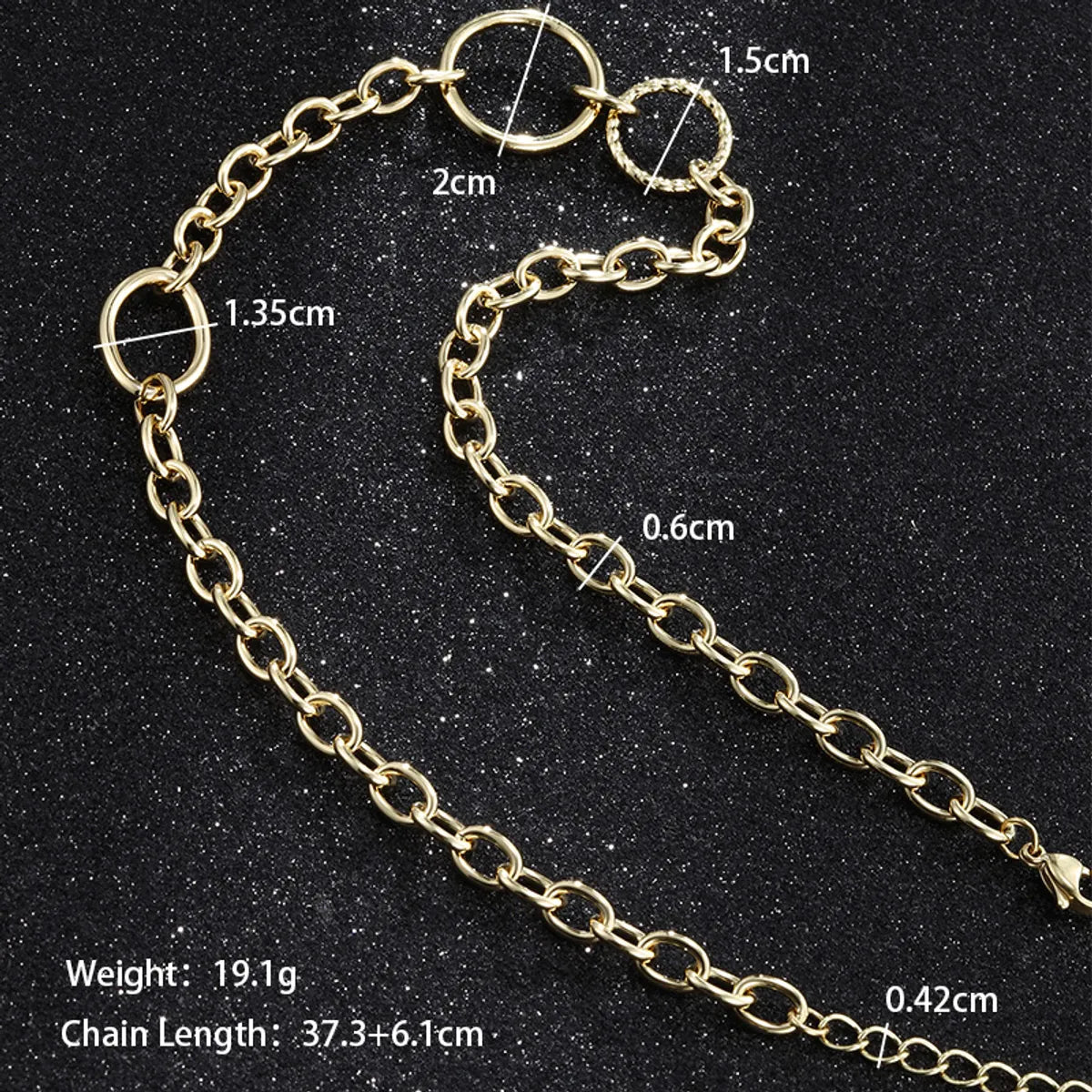 Vintage Style Xuping Geometric Circle Oval Alloy Copper Alloy Irregular Plating Chain 14k Gold Plated Women's Choker