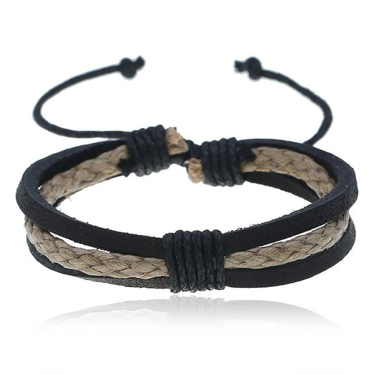 Vintage Woven Leather Bracelet Simple Men And Women Jewelry Bracelet