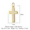 1 Piece Copper Zircon 18K Gold Plated Cross Angel