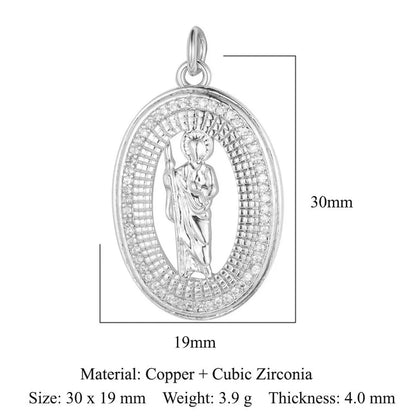 1 Piece Copper Zircon 18K Gold Plated Cross Angel