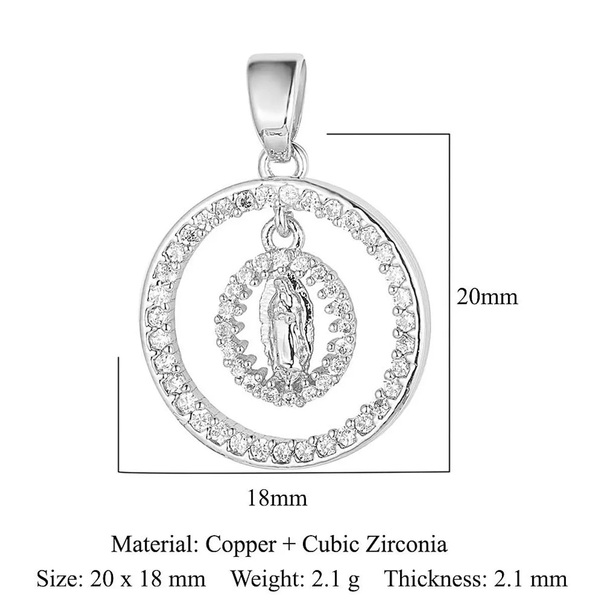 1 Piece Copper Zircon 18K Gold Plated Cross Angel