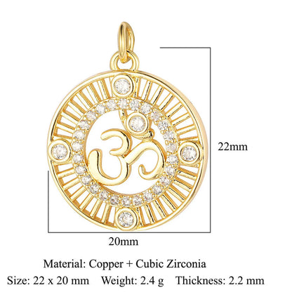 1 Piece Copper Zircon 18K Gold Plated Cross Angel