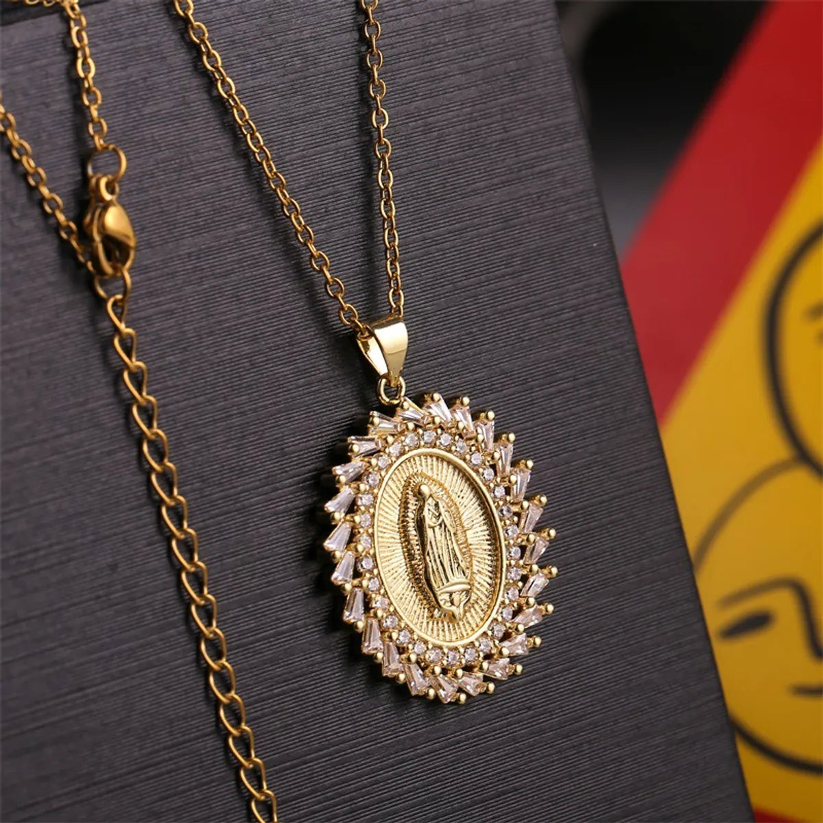 Virgin Mary Pendant Copper Inlaid Zirconium Necklace Wholesale Gooddiy